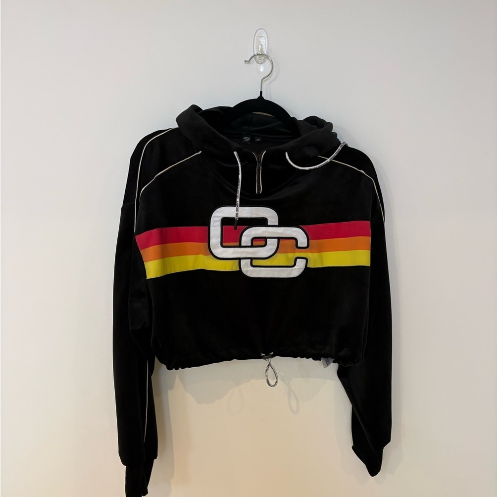 Opening Ceremony Black Cropped Velvet Sweater